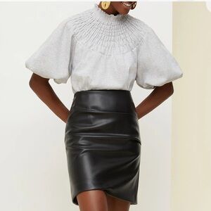 Patou smock collar cotton short sleeved sweatshirt